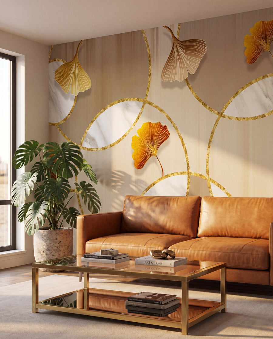 Papier peint Art Déco doré — Wonderwall