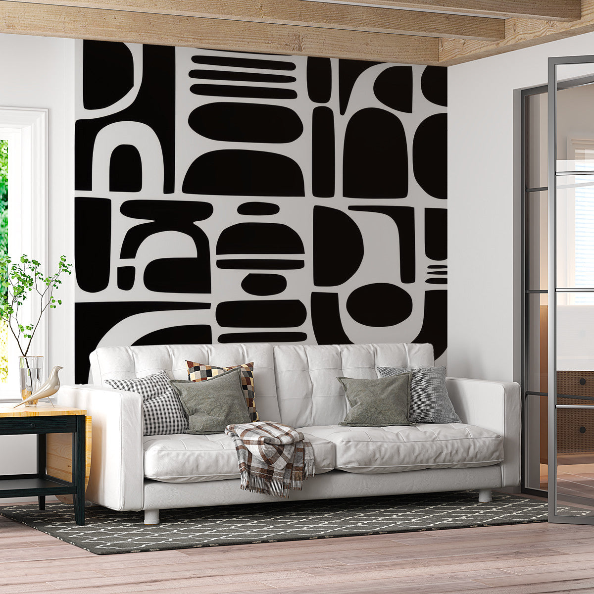 Papier peint moderne noir et blanc Moderne Monochrome, Wonderwall Casablanca, vue 4
