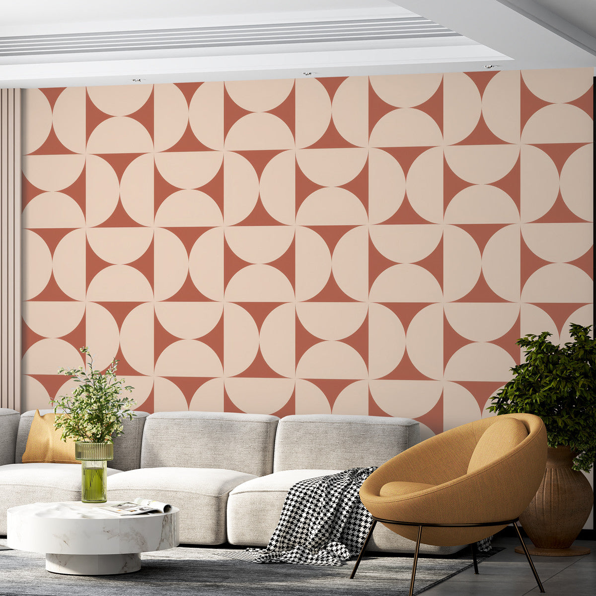 Papier peint terracotta moderne Terracotta Modernism, Wonderwall Casablanca, vue 2