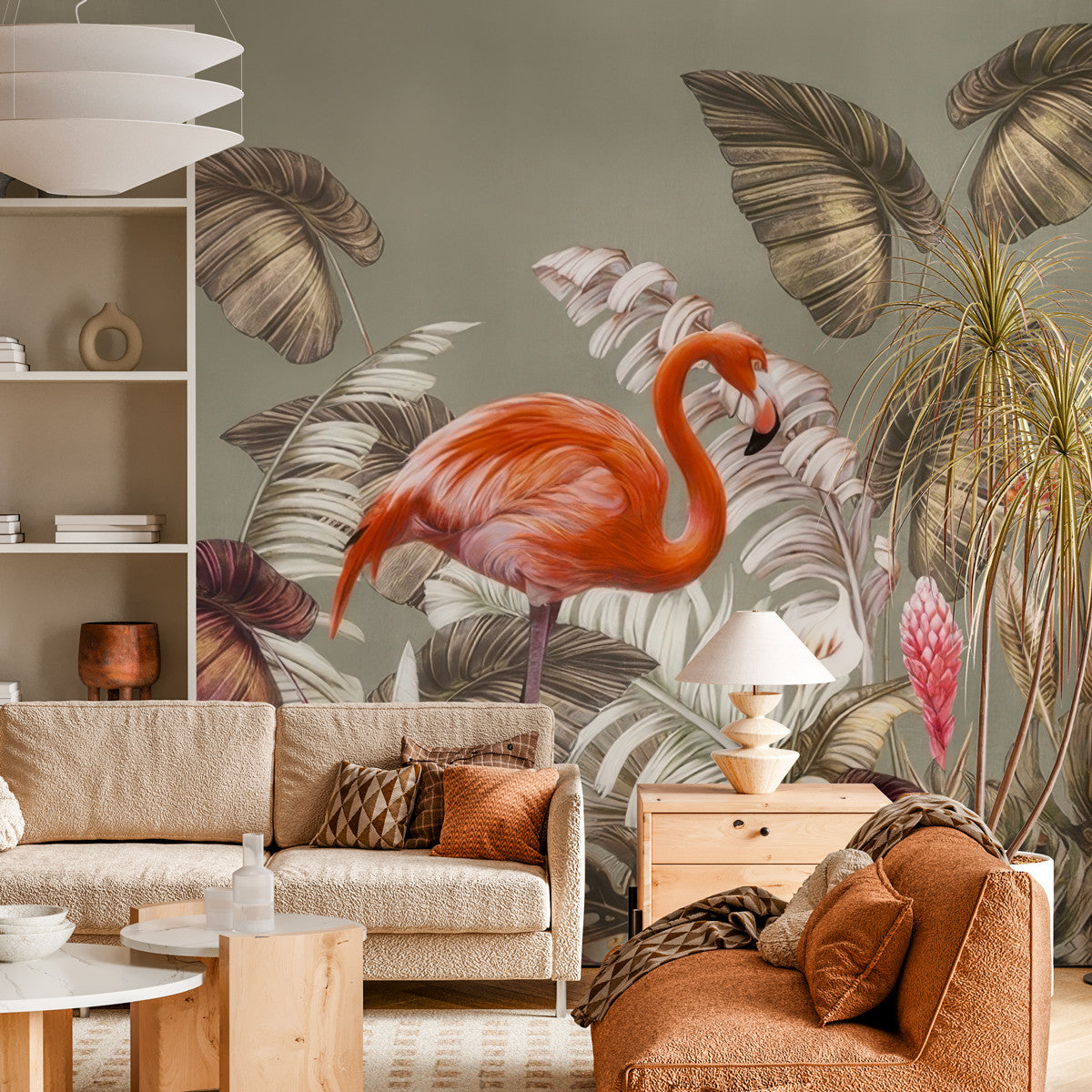 Papier peint tropical flamants roses Flamingo Fantasy, Wonderwall Casablanca, vue 4
