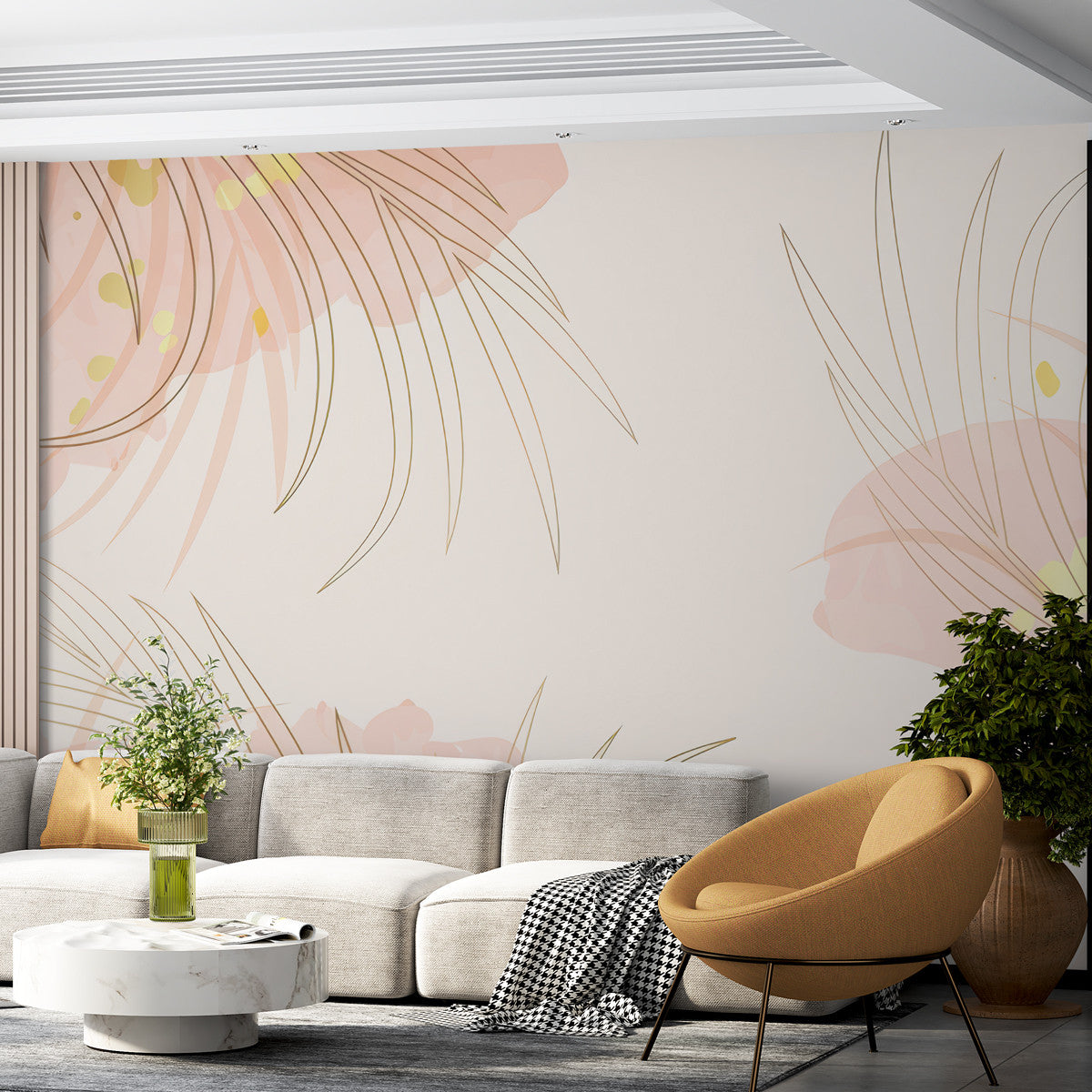 Papier peint rose poudré serein Serene Blush, Wonderwall Casablanca, vue 3