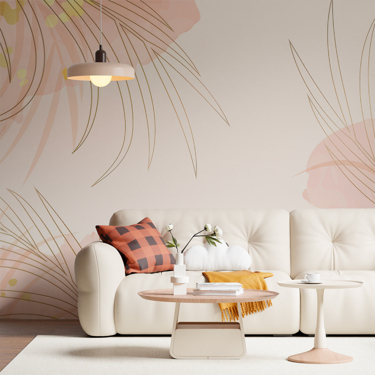 Papier peint rose poudré serein Serene Blush, Wonderwall Casablanca, vue 2