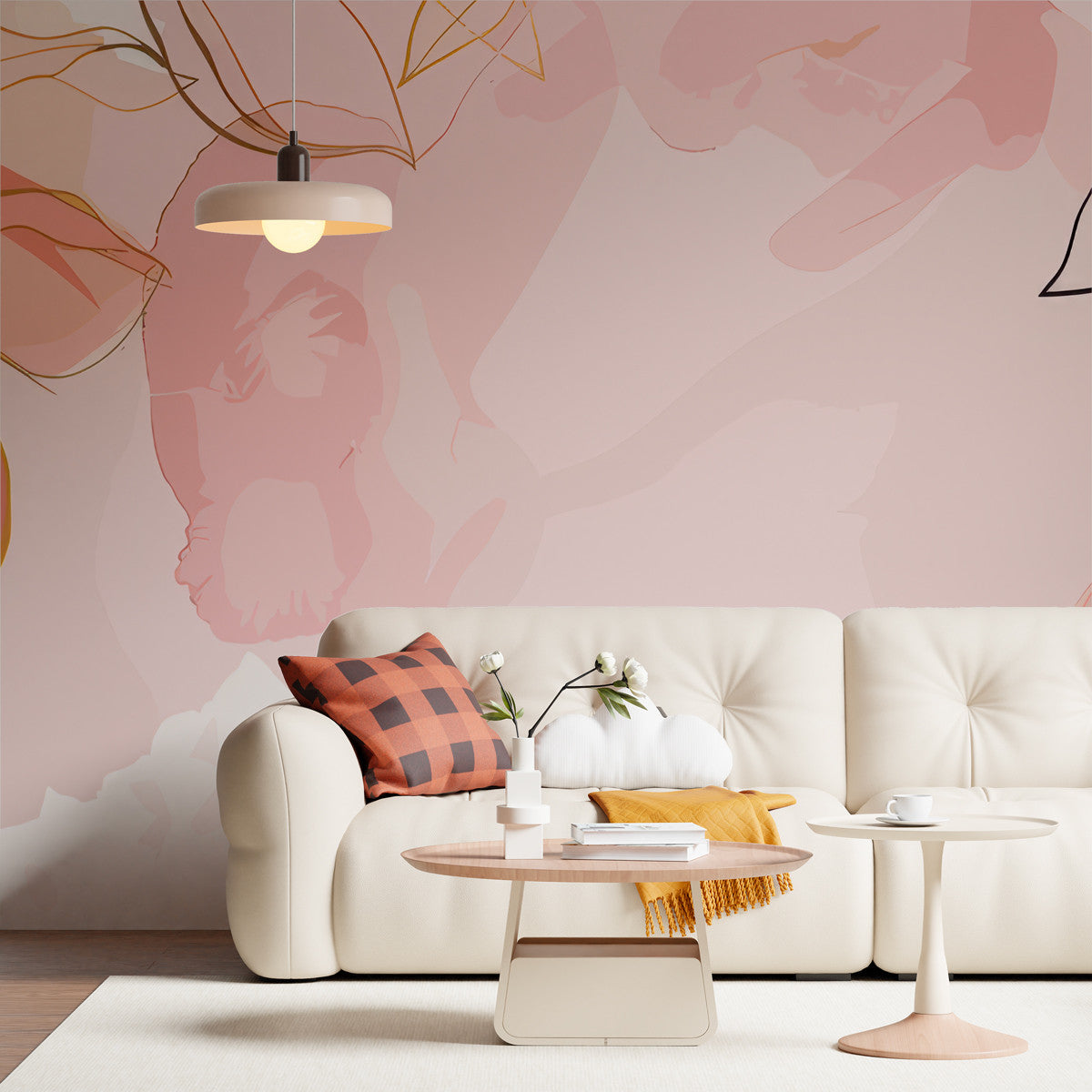 Papier peint floral terracotta Évasion Florale Terracotta, Wonderwall Casablanca, vue 2