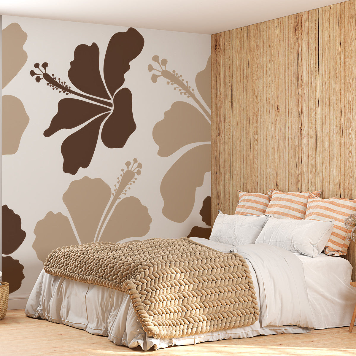 Papier peint fleurs d'hibiscus Hibiscus Chic, Wonderwall Casablanca, vue 1