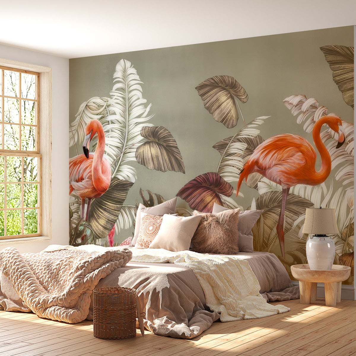 Papier peint tropical flamants roses Flamingo Fantasy, Wonderwall Casablanca, vue 3