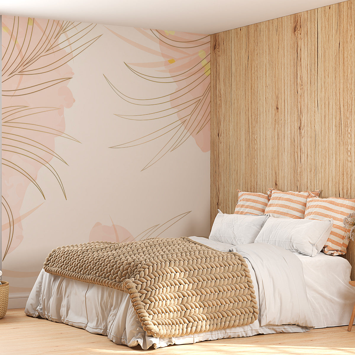 Papier peint rose poudré serein Serene Blush, Wonderwall Casablanca, vue 4