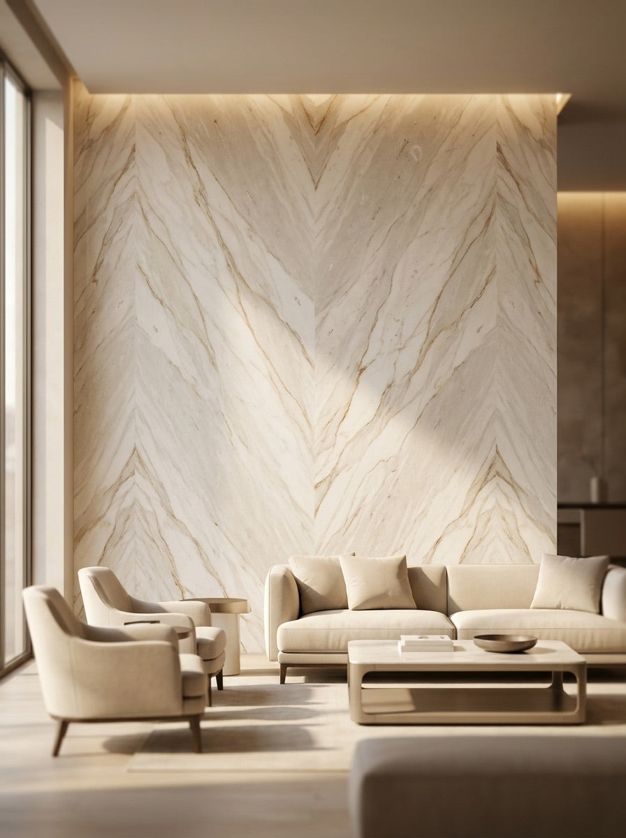 Papier peint effet marbre sur mesure — Wonderwall Maroc
