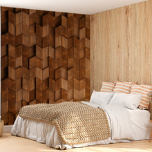 Papier peint effet bois géométrique Bois Naturel Géométrique, Wonderwall Casablanca, vue 3