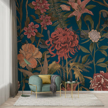 Papier peint floral sur fond sombre Jardin Nocturne, Wonderwall Casablanca, vue 5