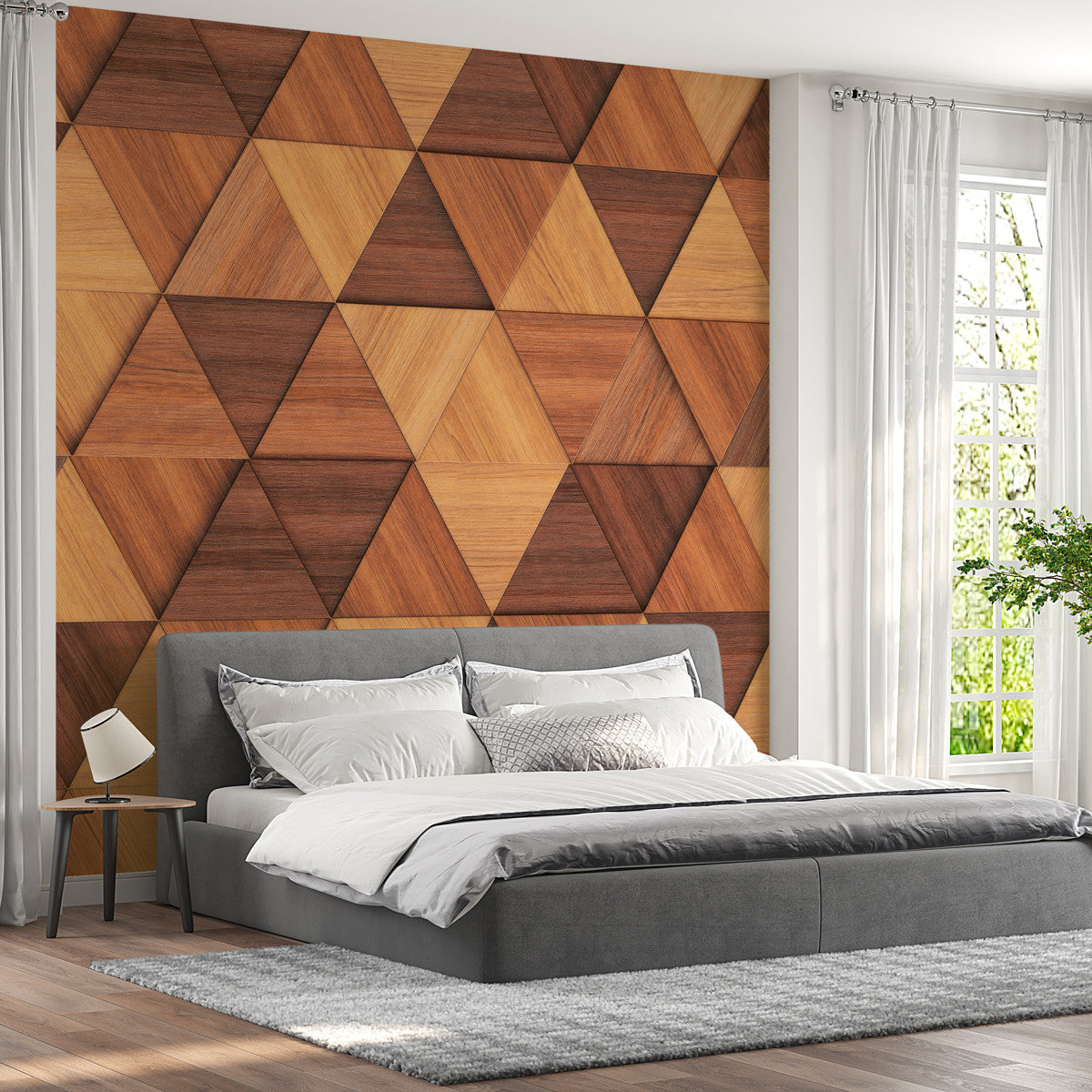Papier peint bois triangles Bois Triangulaire, Wonderwall Casablanca, vue 3