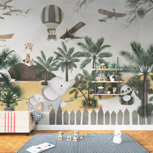 Papier peint enfant montgolfières et animaux Safari en Montgolfière, Wonderwall Casablanca, vue 2