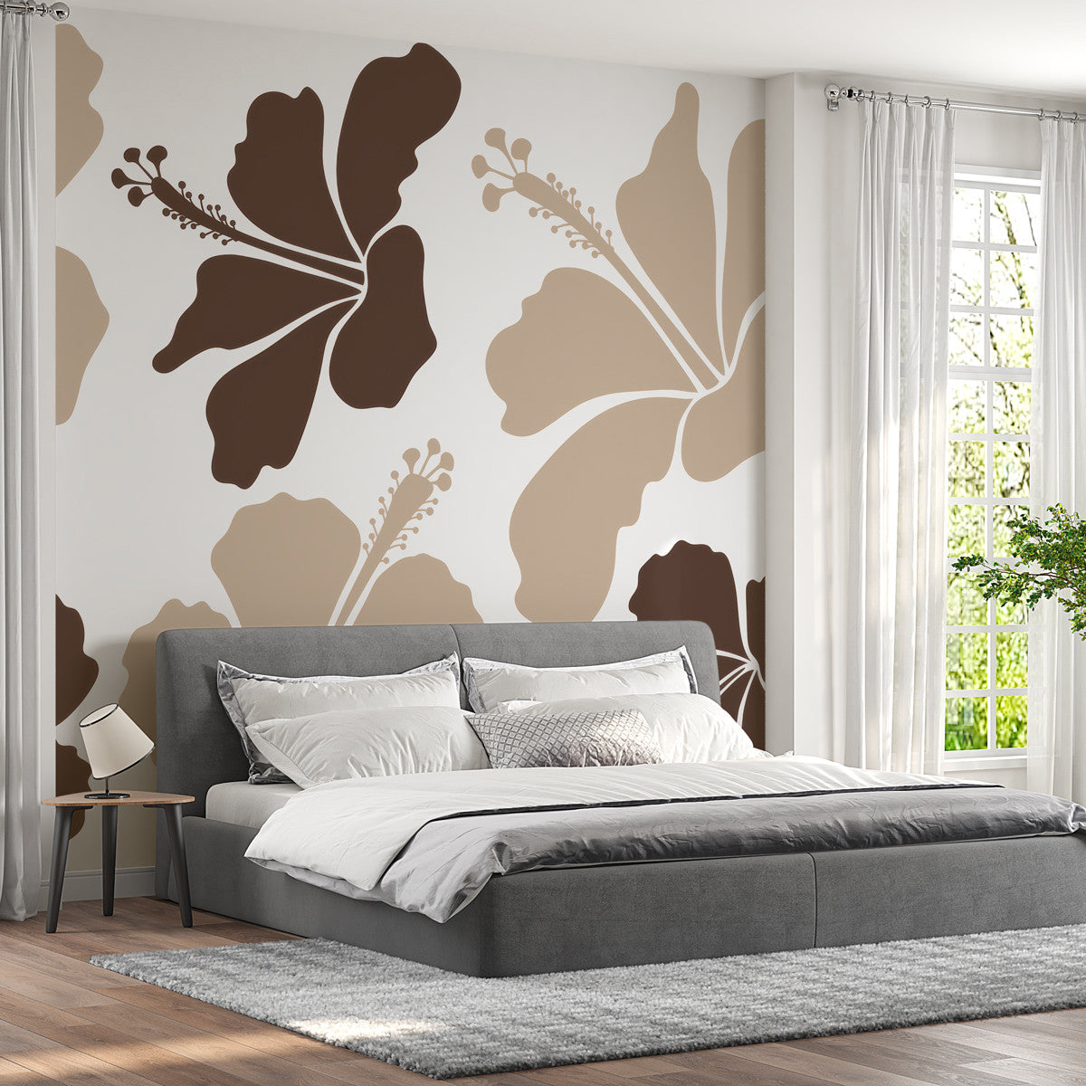 Papier peint fleurs d'hibiscus Hibiscus Chic, Wonderwall Casablanca, vue 5