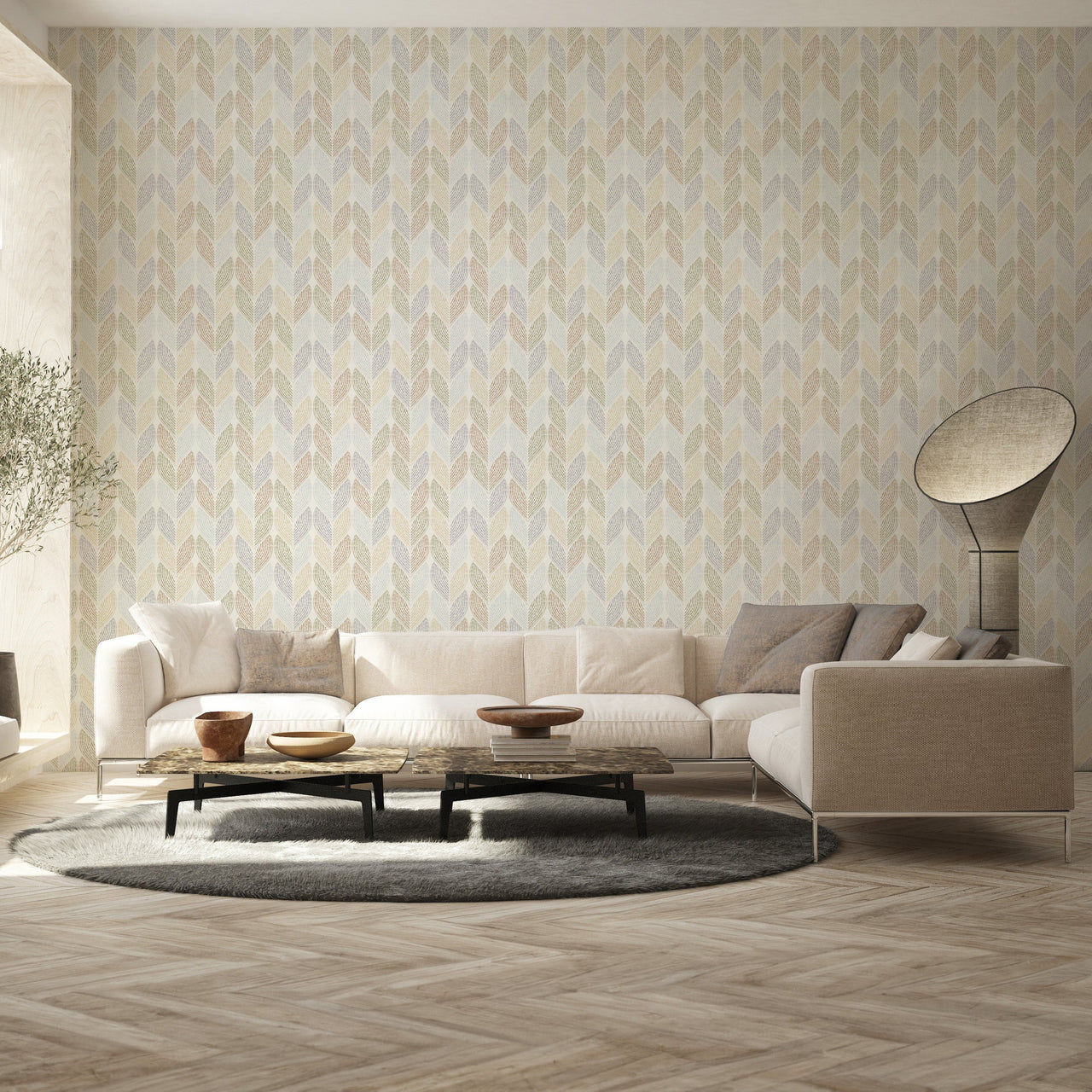 Papier peint chevron plumes Plume Chevron, Wonderwall Casablanca