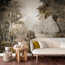 Papier peint tropical en camaïeu sépia Évasion Tropicale Sépia, Wonderwall Casablanca, vue 4