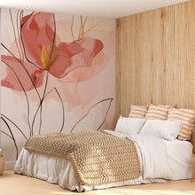 Papier peint floral terracotta Évasion Florale Terracotta, Wonderwall Casablanca, vue 5