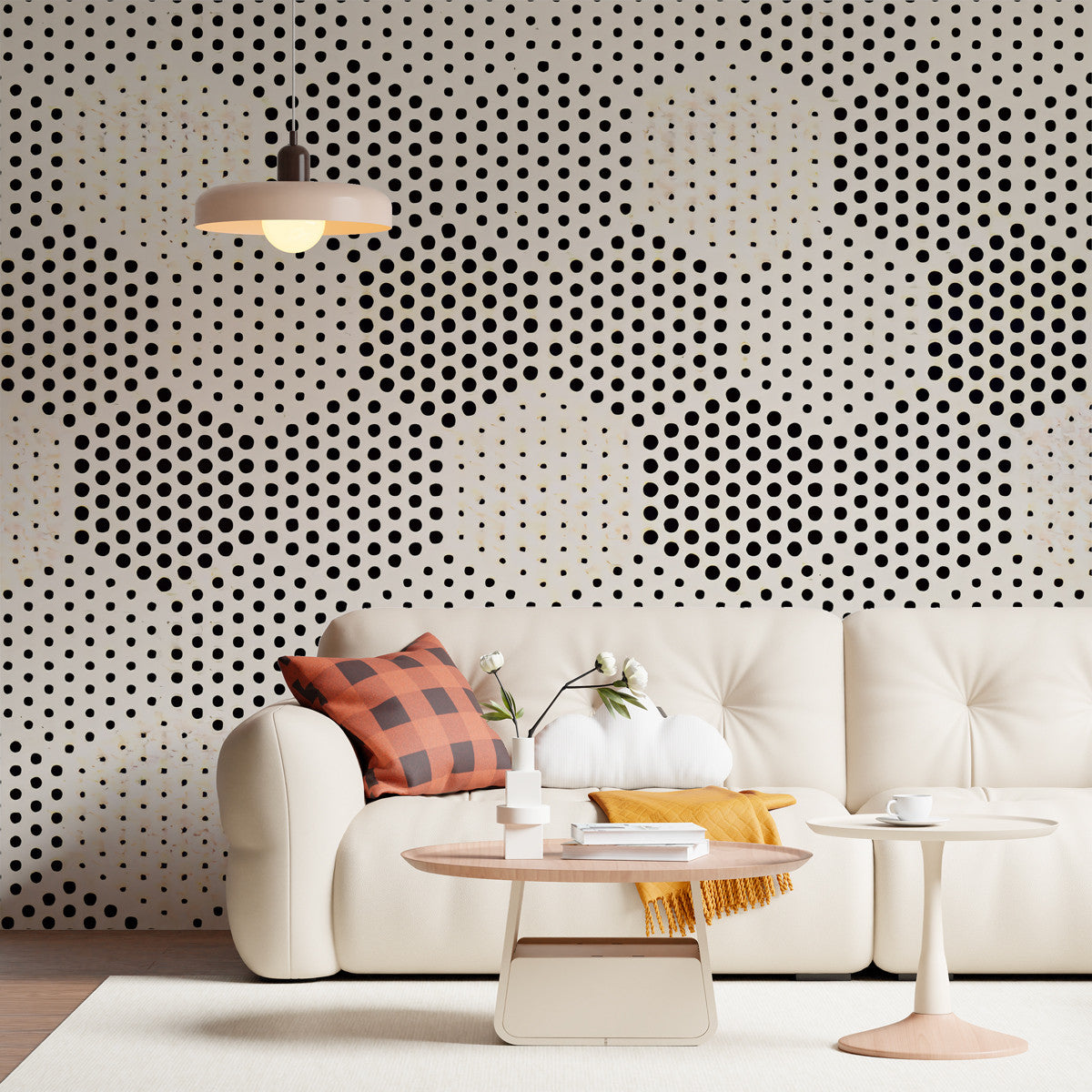 Papier peint géométrique hexagonal noir et blanc Honeycomb Harmony, Wonderwall Casablanca, vue 1