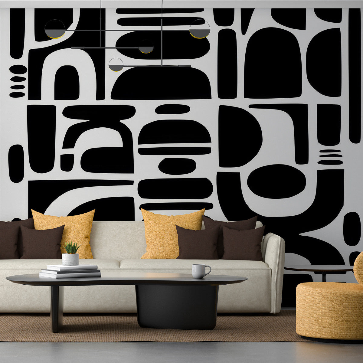 Papier peint moderne noir et blanc Moderne Monochrome, Wonderwall Casablanca, vue 3